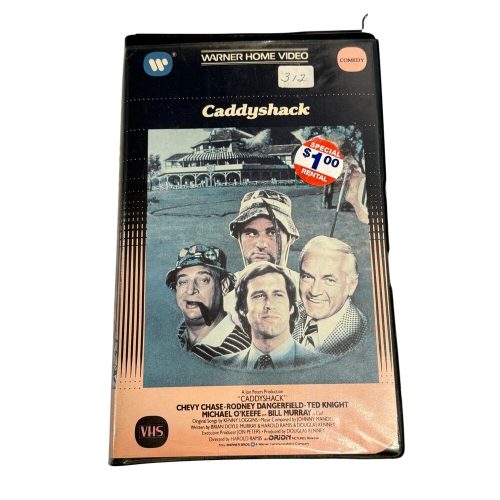 VIntage Caddyshack (VHS, 1983) Clamshell Former Rental Chevy Chase Bill Murray